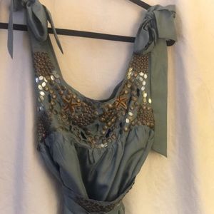 Hayden-Harnett Teal Dress with Cut-outs